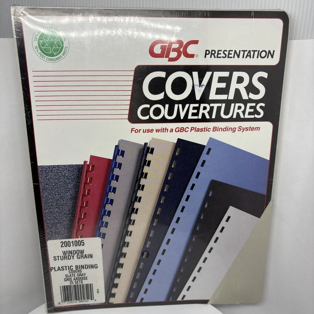 GBC Presentation Covers, 2001005 Window Sturdy Grain,‎ 25 Sets, Slate Gray